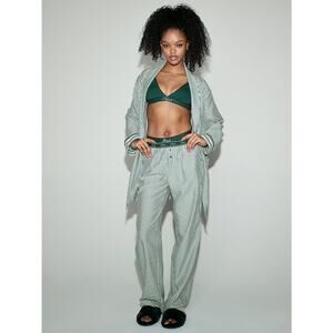 NWT Victoria’s Secret Pajama Pants Green Stripe Deep Forest XS Lounge Cozy Chic